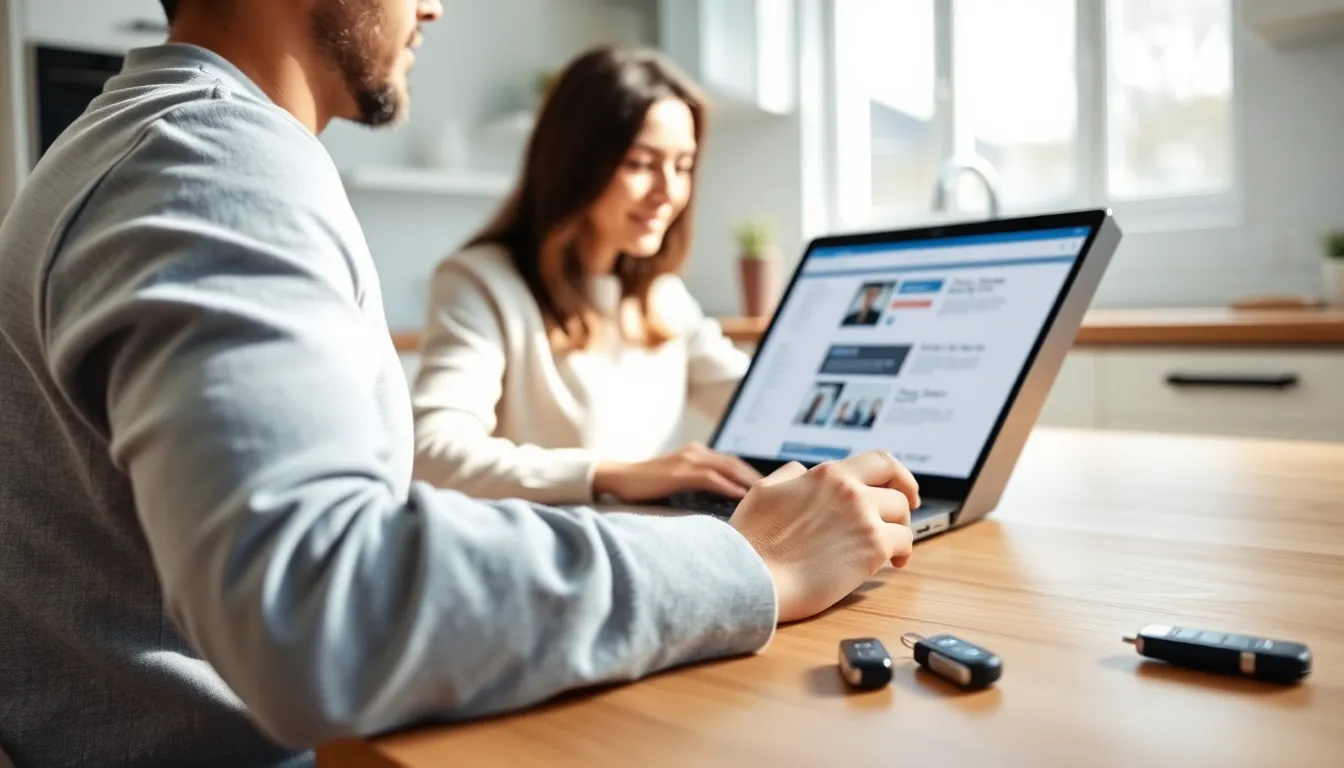 Comparing car insurance options at home